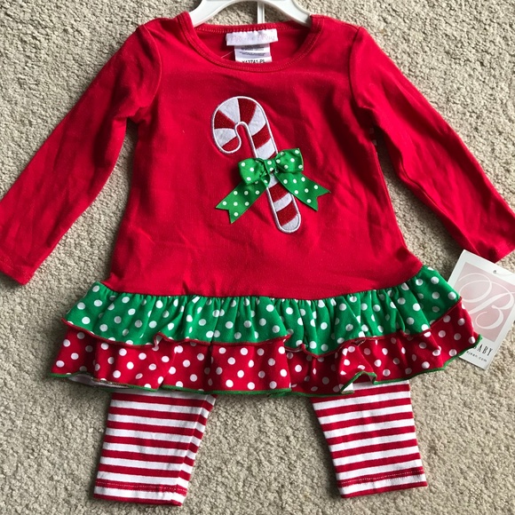 Bonnie Baby Other - NWT Girls Candy Cane Christmas Outfit